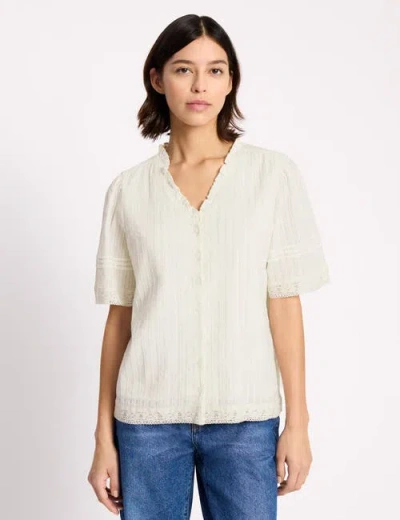Albaray Pintuck Sleeve Button Through Top In Animal Print