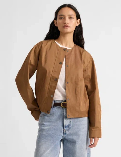 Albaray Pleat Hem Bomber Jacket In Brown