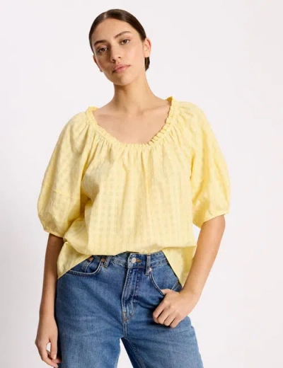 Albaray Seersucker Puff Sleeve Blouse In Yellow