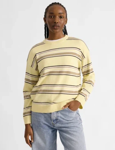 Albaray Stripe Cotton Jumper In Yellow