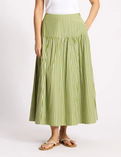 Albaray Stripe Drop Waist A-line Skirt In Multi