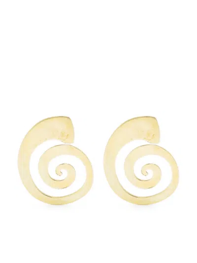 Albert Coll Lumiere Swirl Stud Earrings In Gold