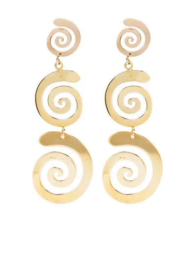 Albert Coll Victoria Long Drop Earrings In Gold