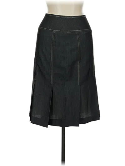 Pre-owned Albert Nipon Denim Skirt In Gray
