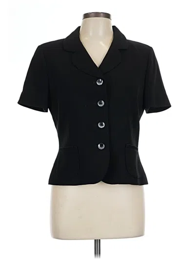 Pre-owned Albert Nipon Short Sleeve Blouse In Black