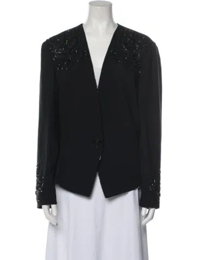 Pre-owned Albert Nipon Vintage 1980's Jacket In Blue