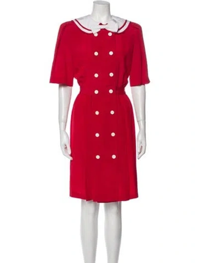 Pre-owned Albert Nipon Vintage Knee-length Dress In Red