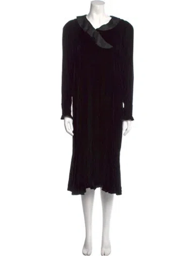 Pre-owned Albert Nipon Vintage Midi Length Dress In Black