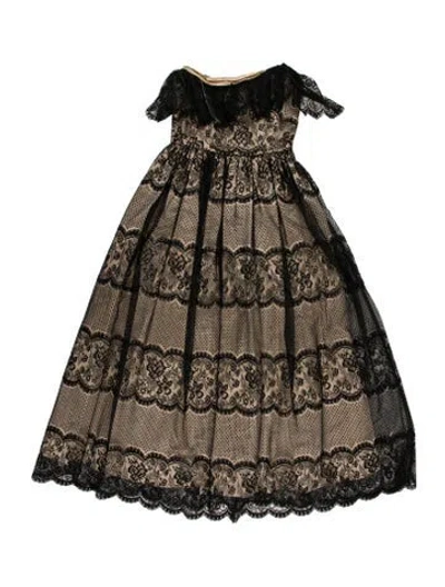 Pre-owned Albert Nipon Vintage Midi Length Dress In Black