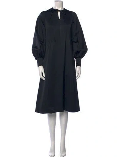 Pre-owned Albert Nipon Vintage Midi Length Dress In Black