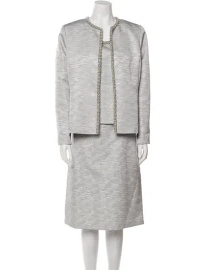 Pre-owned Albert Nipon Vintage Mini Dress In Gray