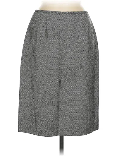 Pre-owned Albert Nipon Wool Skirt In Gray