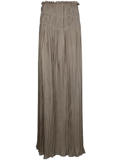 Alberta Ferretti Alberta Ferreti Habotay Maxi Skirt In Gray