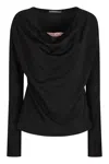 Alberta Ferretti Knitted Wool-blend Top