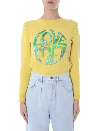Alberta Ferreti Love Me Sweater In Yellow