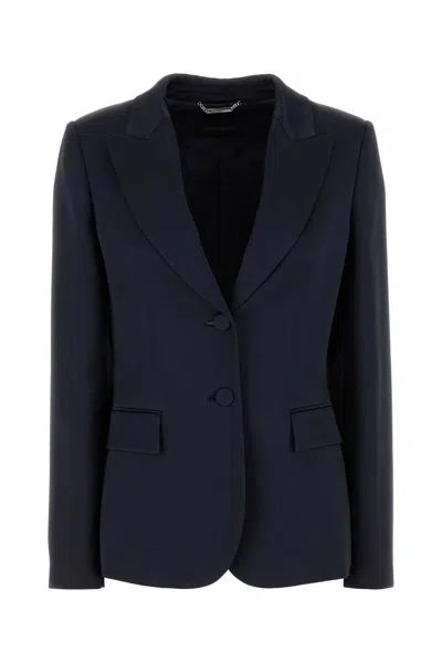 Alberta Ferretti Alberta Ferreti Navy Blue Acetate Blend Blazer