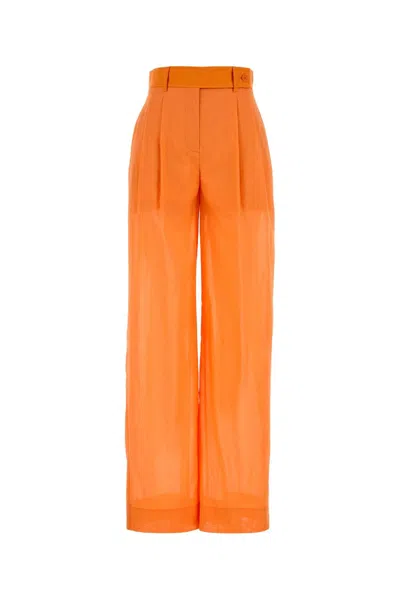 Alberta Ferretti Alberta Ferreti Orange Cotton Palazzo Pant