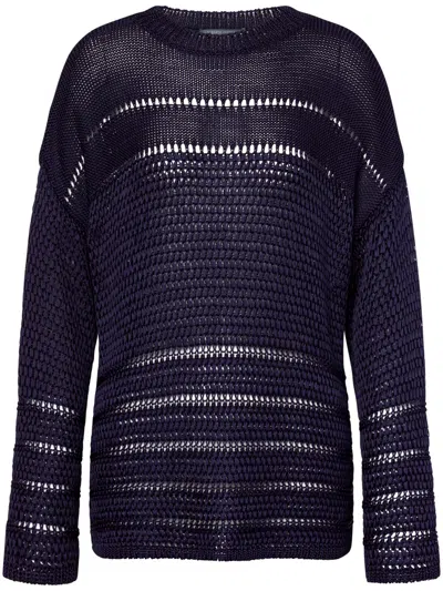Alberta Ferretti Alberta Ferreti Polished Viscose Ribbon Jumper Round Neck Oversize