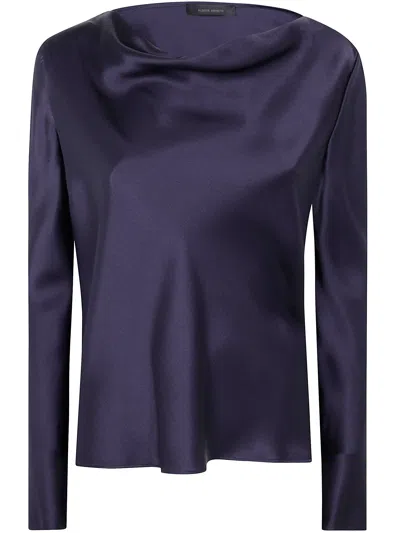 Alberta Ferretti Alberta Ferreti Satin Blouse In Blue