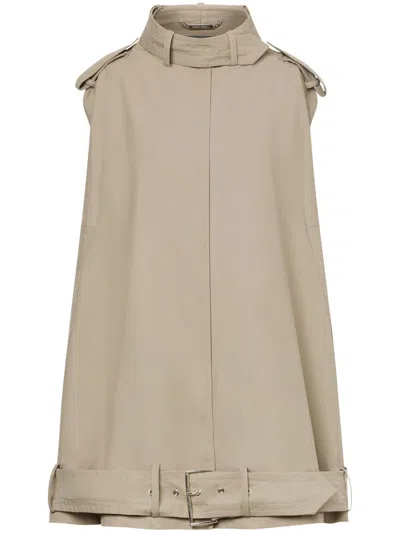 Alberta Ferreti Tech Cotton Wr Cape In Neutral