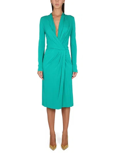 Alberta Ferretti Alberta Ferreti V-neck Dress In Blue