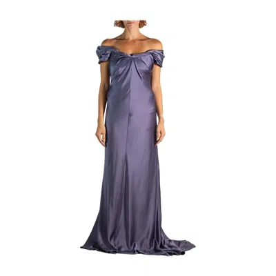 Pre-owned Alberta Ferretti 1990s  Dusty Purple Crepe Satin Gown
