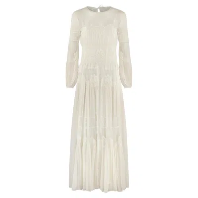 Pre-owned Alberta Ferretti 2015  Runway White Silk Lace Wedding Dress