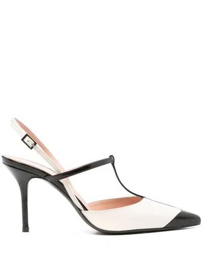 Alberta Ferretti 85mm 90s Slingback Pumps In Neutrals