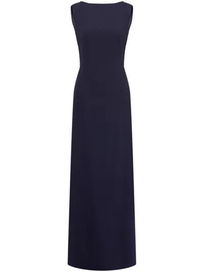 Alberta Ferretti Pleat-detail Sleeveless Dress In 蓝色