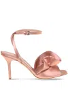 Alberta Ferretti Ruffled Satin Sandals In 粉色