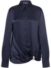 Alberta Ferretti Satin-finish Shirt In 蓝色