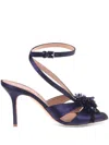 Alberta Ferretti Embellished Satin Sandals In 蓝色