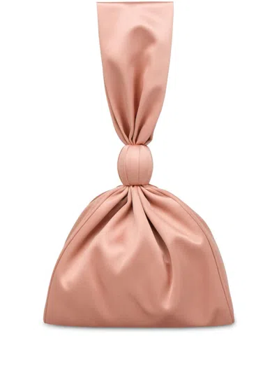 Alberta Ferretti Satin Clutch Bag In 粉色