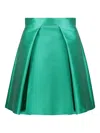 Alberta Ferretti Pleated Midi Skirt In Green