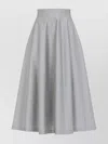 Alberta Ferretti High-waisted Midi Skirt With Structured Pleats In Gray