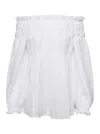 ALBERTA FERRETTI WHITE PLEATED OFF-SHOULDER BLOUSE IN ORGANZA WOMAN