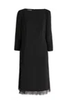 Alberta Ferretti Cady Midi Dress With Lace Trim In A0555