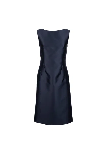 Alberta Ferretti Silk-satin Dress In Blue