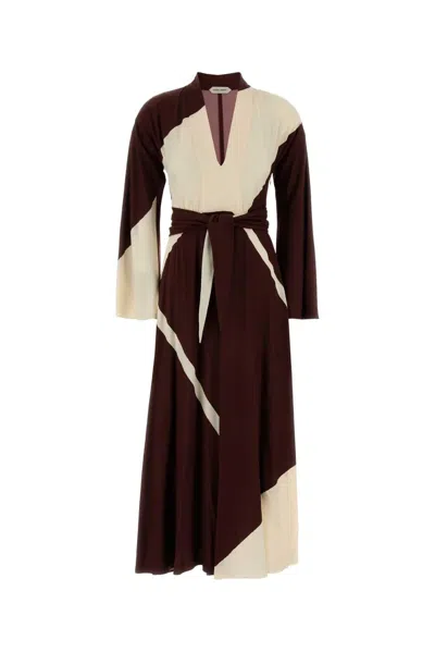 Alberta Ferretti Color-block Viscose Dress In Multi
