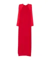 Alberta Ferretti Cardy Long-sleeve Maxi Dress In Red