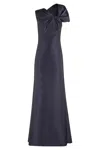 Alberta Ferretti Mikado Maxi Dress In Blu