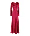 Alberta Ferretti Abito Raso Fucsia In Pink