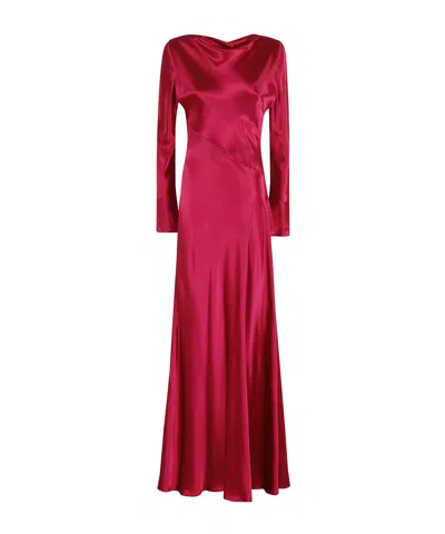 Alberta Ferretti Abito Raso Fucsia In Pink