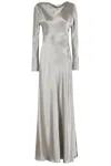 Alberta Ferretti Abito Raso Lucido In Silver