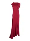 Alberta Ferretti Abito Raso Lucido In Red