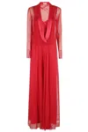 Alberta Ferretti Long Sleeve Dress In Red