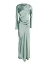 Alberta Ferretti Abito Velluto Lucido In Green