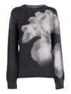 Alberta Ferretti Abstract Floral Pattern Knit Sweater In Transparent