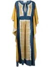 Alberta Ferretti Abstract-print Drawstring Kaftan In Blue