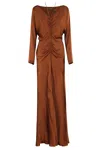 Alberta Ferretti Adjustable Drape Evening Dress With Side Slit